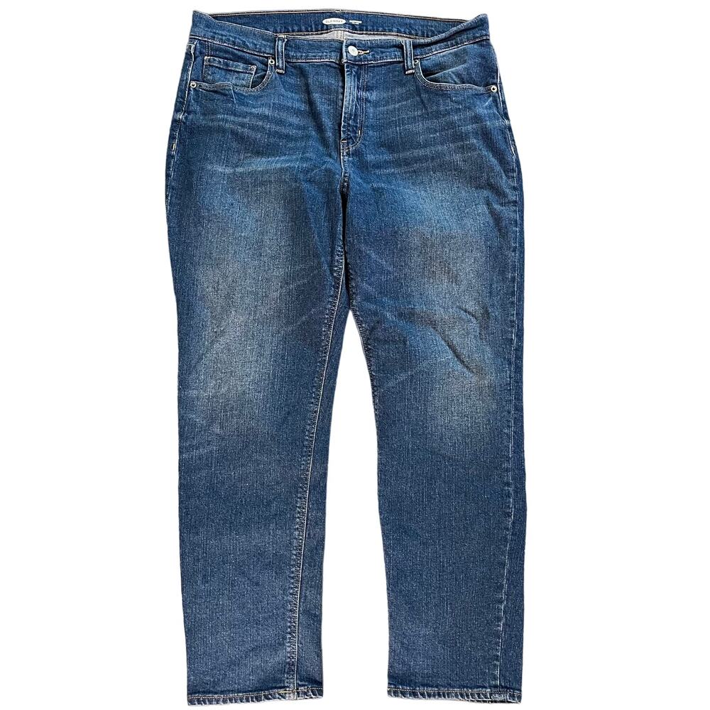 Old Navy blue denim boyfriend mid rise jeans womens size 12 pants